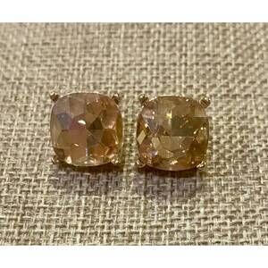 NEW SOPHIA COLLECTION women's square faceted gem stud earrings in champagne